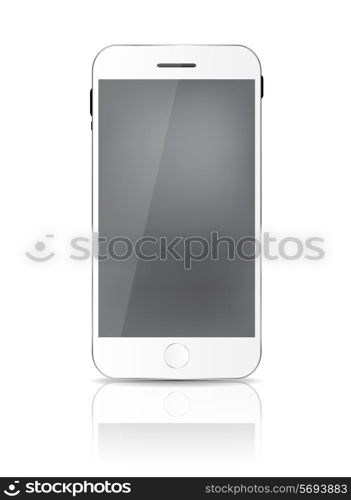 New Realistic Mobile Phone With Gray Screen. Vector Illustration. EPS10