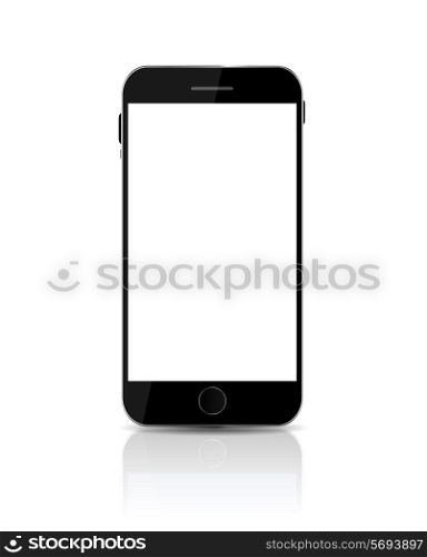 New Realistic mobile phone With White Screen. Vector Illustration. EPS10