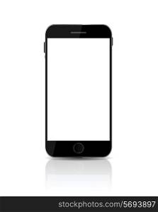 New Realistic mobile phone With White Screen. Vector Illustration. EPS10