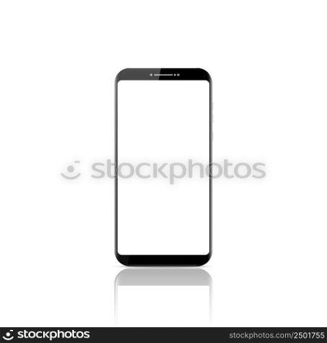 New realistic mobile smart phone modern style. Vector smartphone isolated on white background.