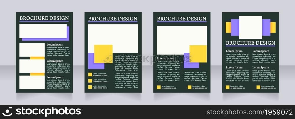 New restaurant dishes promotion blank brochure layout design. Vertical poster template set with empty copy space for text. Premade corporate reports collection. Editable flyer paper pages. New restaurant dishes promotion blank brochure layout design