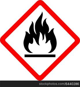 New safety symbol. Flammable, new safety symbol, simple vector illustration