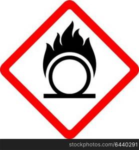 New safety symbol. Oxidising new safety symbol, simple vector illustration