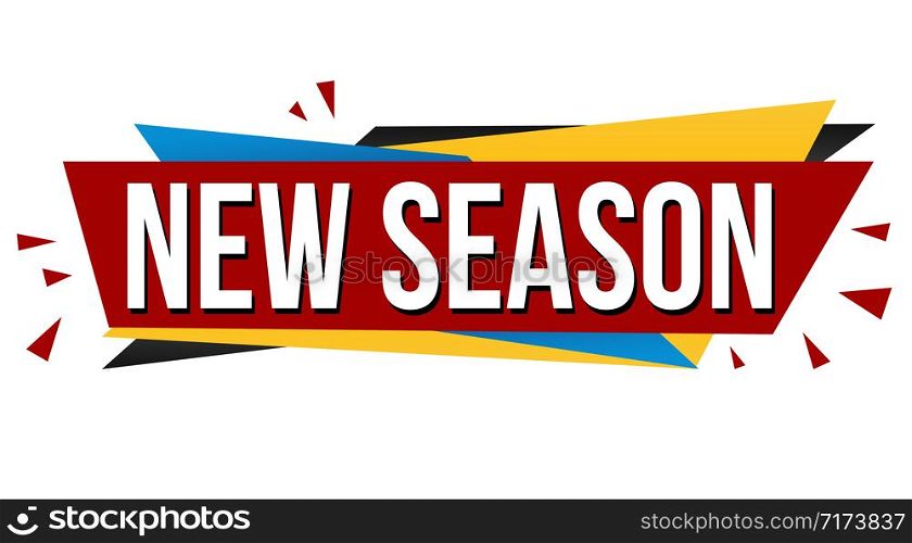 New season banner design on white background, vector illustration