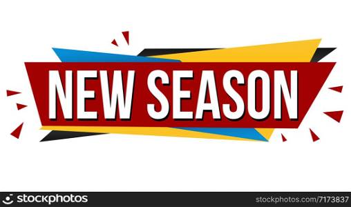 New season banner design on white background, vector illustration
