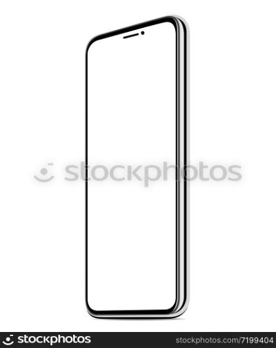 new smart phone vector white screen realistic isolated background