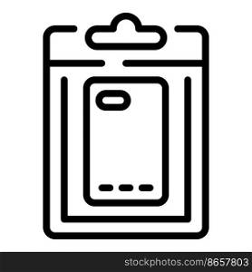 New smartphone case icon outline vector. Mobile cover. Device protect. New smartphone case icon outline vector. Mobile cover