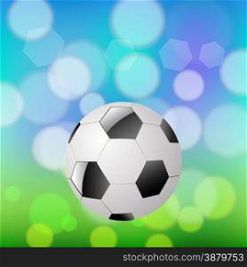 New Soccer Ball on Summer Blurred Background. . Soccer Ball