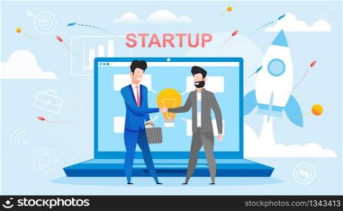 New Startup Deal took Place. Two People Shaking Hands with each other. Men made Contract. New and Creative Ideas from small Companies. Big Businessman makes an Agreement with small Agency.