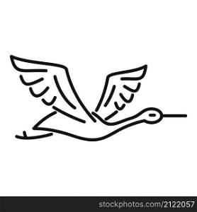 New stork icon outline vector. Fly bird. Nest crane. New stork icon outline vector. Fly bird