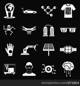 New technologies icons set vector white isolated on grey background . New technologies icons set grey vector