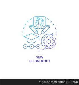 New technology blue gradient concept icon. Medical services high price reason. Smart healthcare abstract idea thin line illustration. Isolated outline drawing. Myriad Pro-Bold font used
. New technology blue gradient concept icon