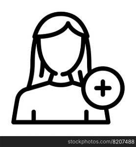 new usel female line icon vector. new usel female sign. isolated contour symbol black illustration. new usel female line icon vector illustration