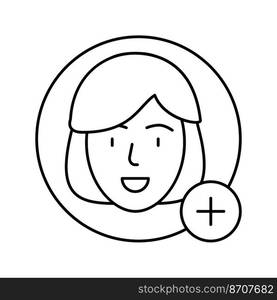 new usel female line icon vector. new usel female sign. isolated contour symbol black illustration. new usel female line icon vector illustration