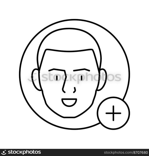 new usel male line icon vector. new usel male sign. isolated contour symbol black illustration. new usel male line icon vector illustration