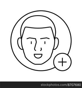 new usel male line icon vector. new usel male sign. isolated contour symbol black illustration. new usel male line icon vector illustration