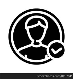 new user registration glyph icon vector. new user registration sign. isolated symbol illustration. new user registration glyph icon vector illustration