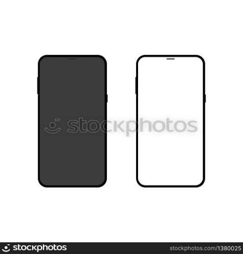 New version of slim smartphone similar to iphone with blank white and transparent screen. Realistic vector illustration. stock illustration