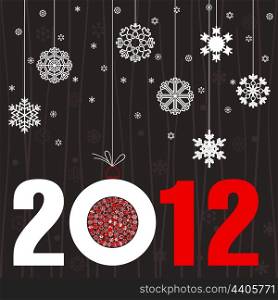 New Year 2012. New Year brown background with a sphere. A vector illustration