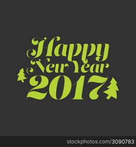 New Year 2017 card on a black background. New Year 2017 card