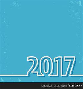 New year 2017 grunge background. Cover brochure, flyer, greeting card template. Vector illustration