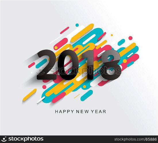 New Year 2018 card on modern background.. Creative happy new year 2018 card on modern background. Vector illustration.