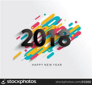 New Year 2018 card on modern background.. Creative happy new year 2018 card on modern background. Vector illustration.