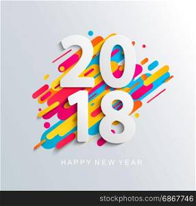 New Year 2018 design card on modern background.. Creative new year 2018 design card on modern backgroun. Vector illustration.