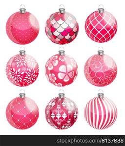 New Year and Christmas Balls Set Vector Illustration EPS10. New Year and Christmas Balls Set Vector Illustration