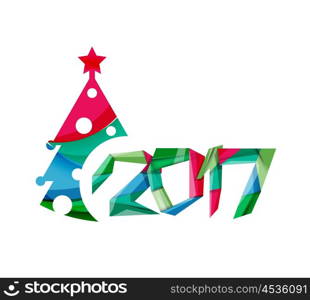 New Year and Christmas holiday elements. 2017 New Year and Christmas holiday elements. Vector abstract geometric design with white space for text