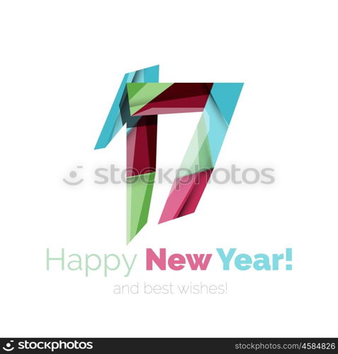 New Year and Christmas holiday elements. 2017 New Year and Christmas holiday elements. Vector abstract geometric design with white space for text