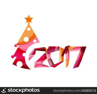 New Year and Christmas holiday elements. 2017 New Year and Christmas holiday elements. Vector abstract geometric design with white space for text