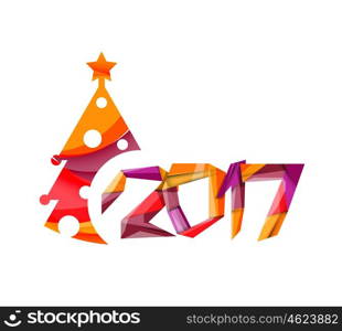 New Year and Christmas holiday elements. 2017 New Year and Christmas holiday elements. Vector abstract geometric design with white space for text