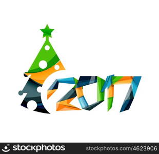 New Year and Christmas holiday elements. 2017 New Year and Christmas holiday elements. Vector abstract geometric design with white space for text