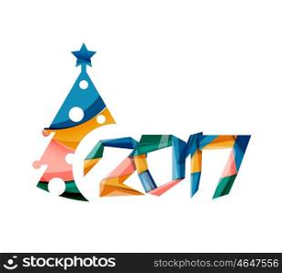 New Year and Christmas holiday elements. 2017 New Year and Christmas holiday elements. Vector abstract geometric design with white space for text