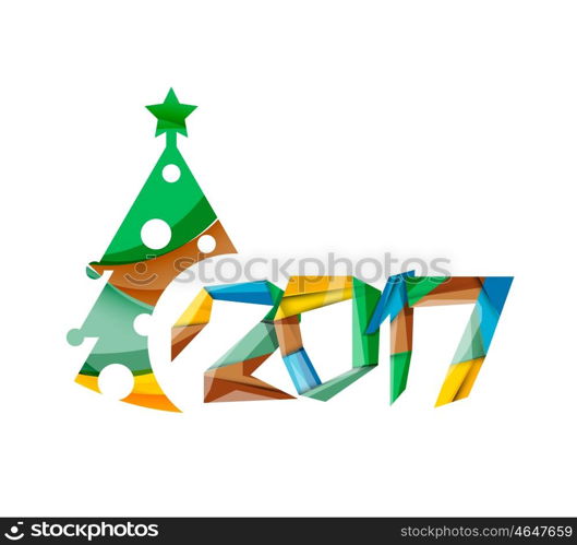 New Year and Christmas holiday elements. 2017 New Year and Christmas holiday elements. Vector abstract geometric design with white space for text