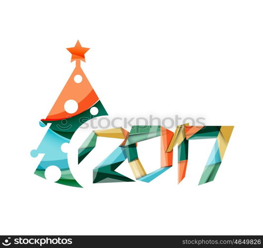 New Year and Christmas holiday elements. 2017 New Year and Christmas holiday elements. Vector abstract geometric design with white space for text