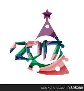 New Year and Christmas holiday elements. 2017 New Year and Christmas holiday elements. Vector abstract geometric design with white space for text