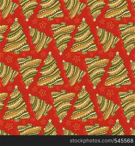 New Year and Christmas seamless pattern. Cartoon vector red wrapping texture . New Year and Christmas seamless pattern. Cartoon vector red wrapping texture.