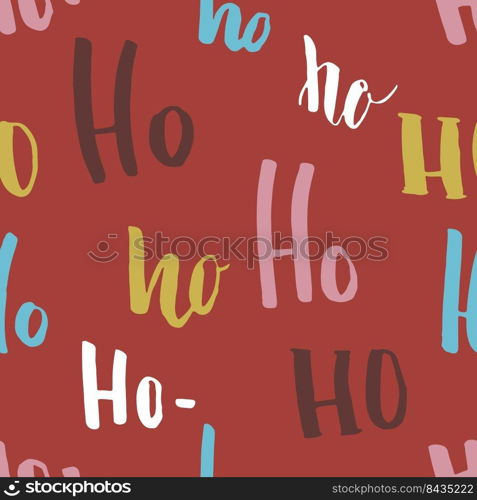 New Year and Christmas seamless pattern, with Ho Ho Ho hand drawn letters, vector Illustration Background.. New Year and Christmas seamless pattern, with Ho Ho Ho hand drawn letters, vector Illustration Background