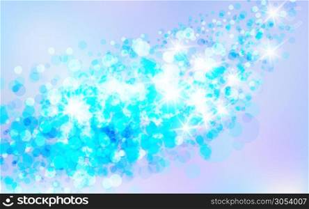 New Year background with blue sparkles. Christmas unusual holographic wallpaper. Bright vector design.
