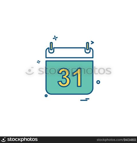 New Year calender icon design vector