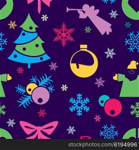 New Year Christmas seamless colorful background. Seamless repeating pattern.. New Year Christmas seamless
