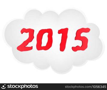 new year cloud vector illustration isolated on white background