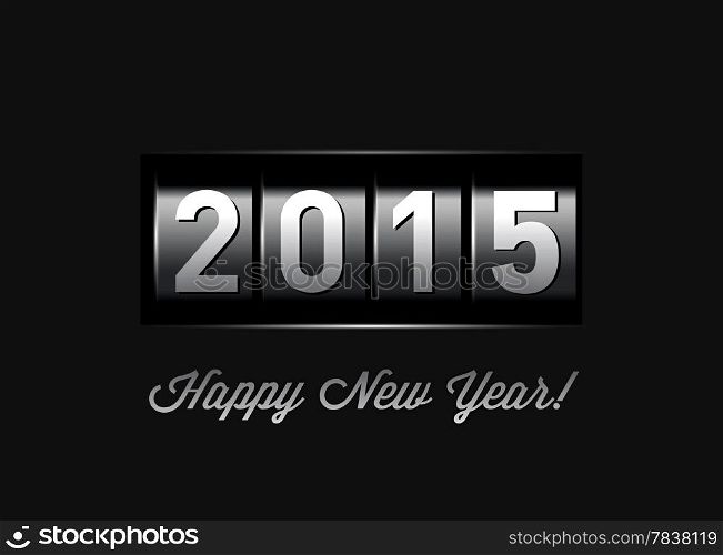 New Year counter 2015. VectoriIllustration on black