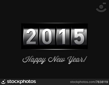 New Year counter 2015. VectoriIllustration on black