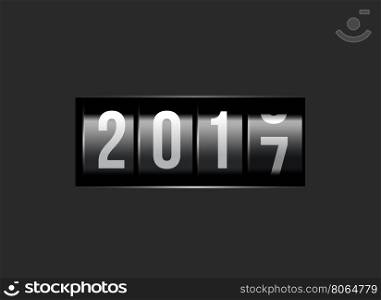 New Year counter 2016 with power button. Vector illustration. New Year counter 2016 with power button