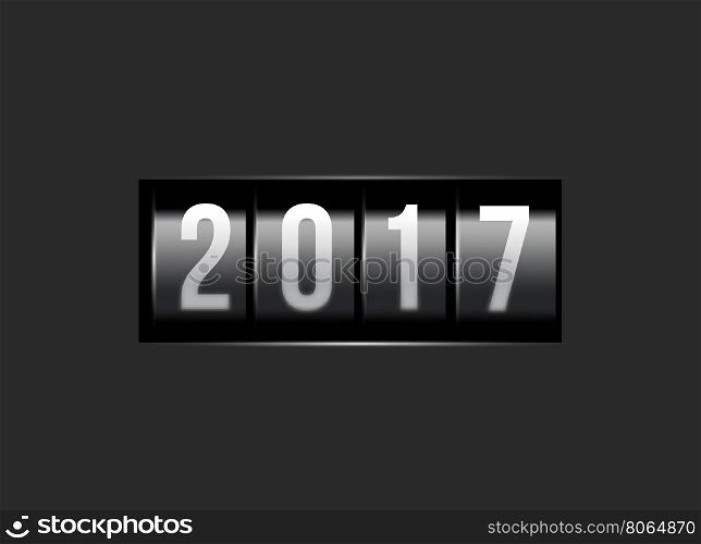New Year counter 2016 with power button. Vector illustration. New Year counter 2016 with power button