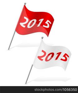 new year flag vector illustration isolated on white background
