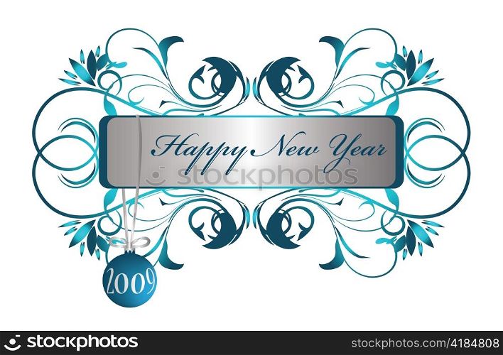 new year floral frame